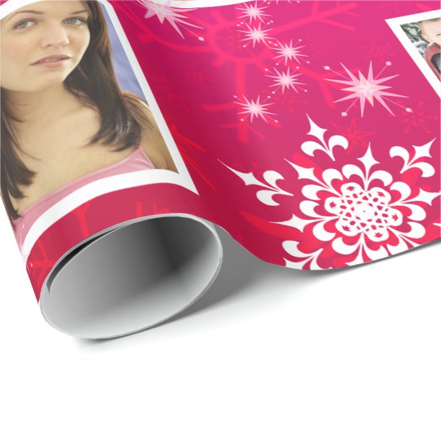 Christmas Snowflakes 15 Favourite Family Photos Wrapping Paper (Roll Corner)