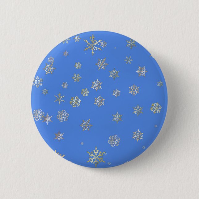 CHRISTMAS SNOWFLAKES 6 CM ROUND BADGE (Front)