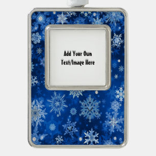 Christmas Snowflakes Add UR Photo Framed Ornament