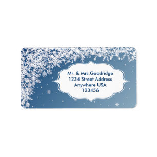 Christmas snowflakes Address Labe Label