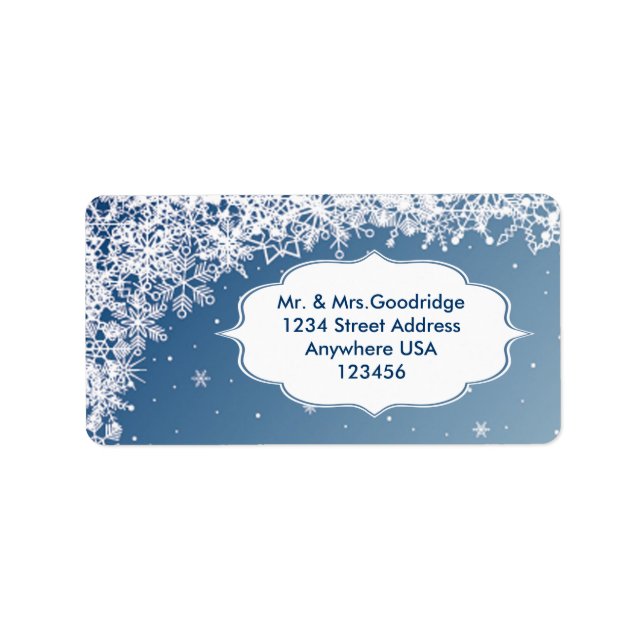 Christmas snowflakes Address Labe Label (Front)