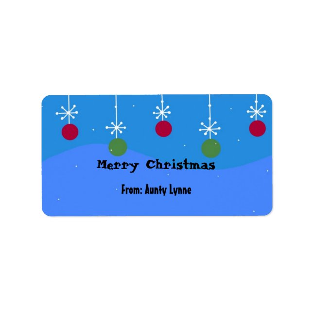 Christmas Snowflakes And Balls Label (Front)