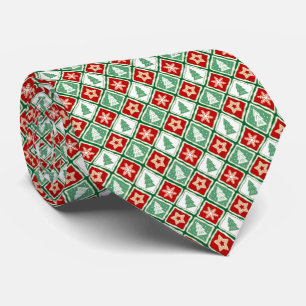 Christmas snowflakes and Christmas trees Tie