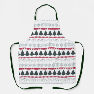 Christmas Snowflakes and Trees Apron