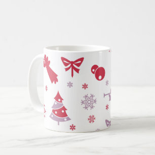 Christmas Snowflakes, Angels, and Trees Pattern Coffee Mug