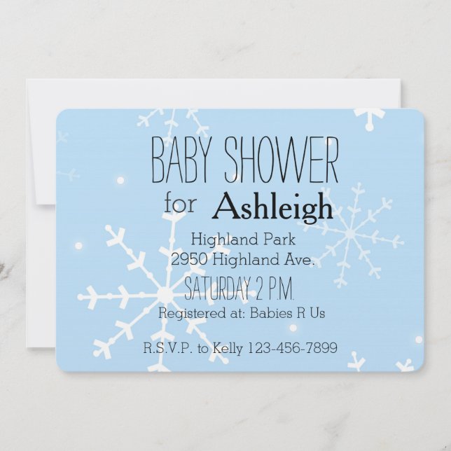 Christmas Snowflakes baby shower Invitation (Front)
