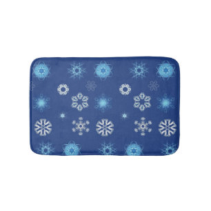 Christmas snowflakes bath mat