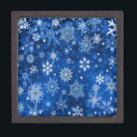 Christmas Snowflakes Blue and Silver Jewellery Box<br><div class="desc">You are viewing The Lee Hiller Photography Art and Designs Collection of Home and Office Decor,  Apparel,  Gifts and Collectibles. The Designs include Lee Hiller Photography and Mixed Media Digital Art Collection. You can view her Nature photography at http://HikeOurPlanet.com/ and follow her hiking blog within Hot Springs National Park.</div>