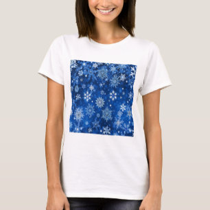 Christmas Snowflakes Blue and Silver T-Shirt