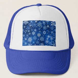 Christmas Snowflakes Blue and Silver Trucker Hat