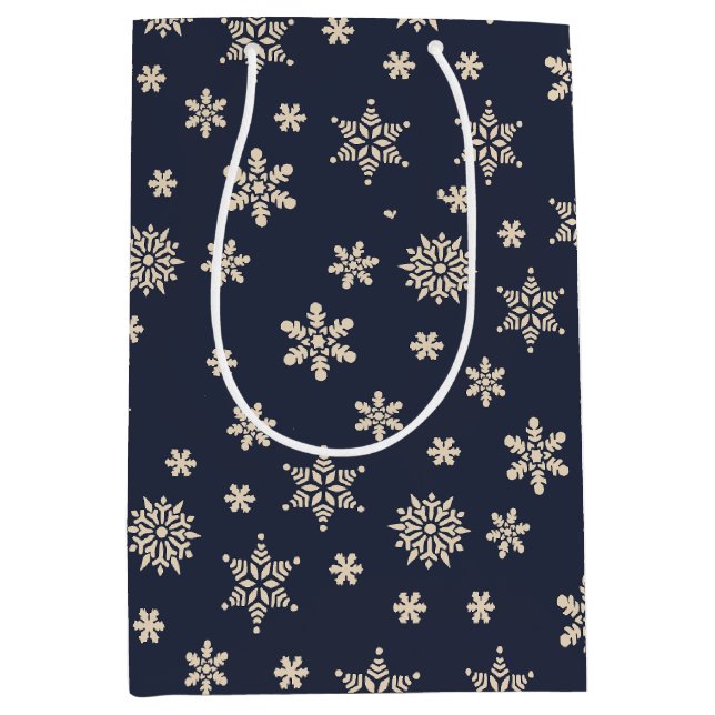 Christmas snowflakes blue and white Gift Bag (Front)