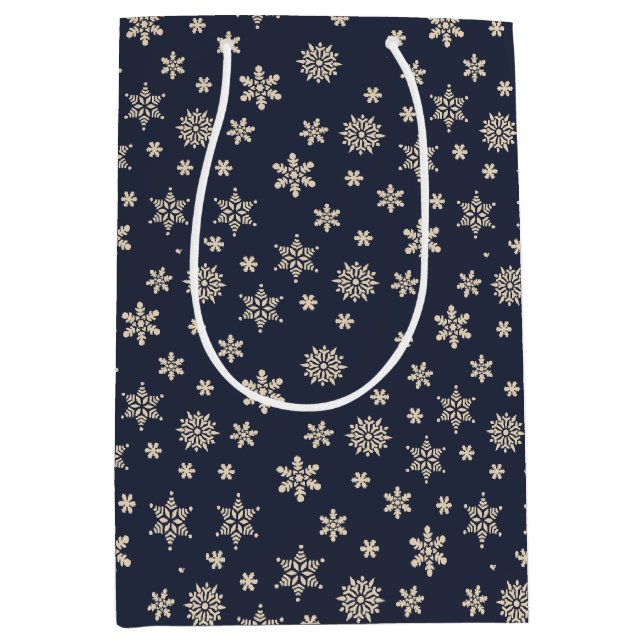 Christmas snowflakes blue and white Gift Bag (Front)