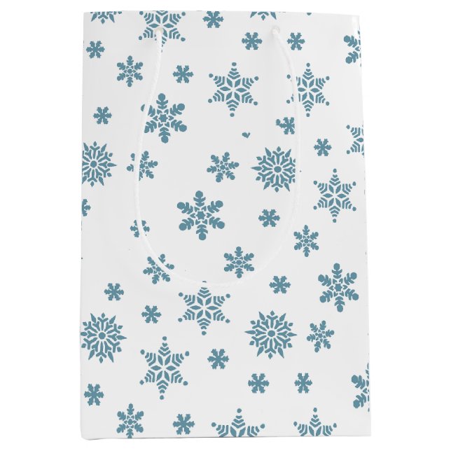 Christmas snowflakes blue and white Gift Bag (Front)
