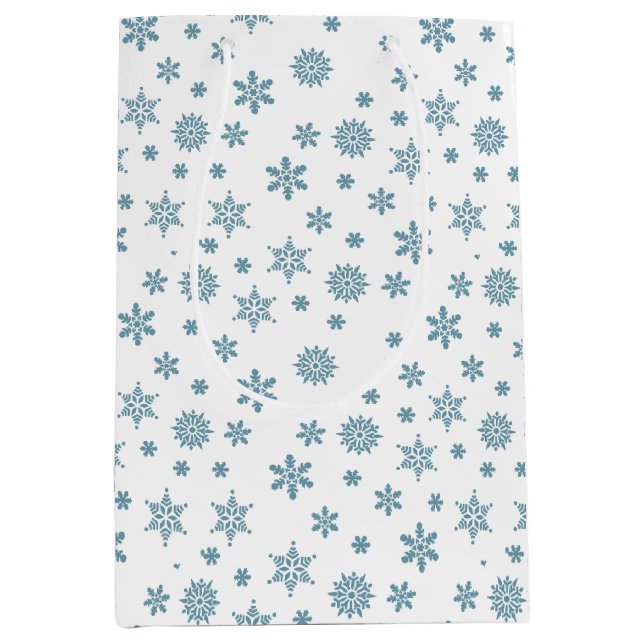 Christmas snowflakes blue and white Gift Bag (Front)