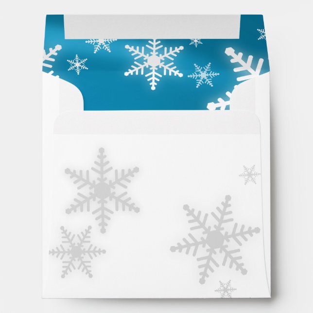 Christmas Snowflakes (Blue) envelope (Back (Bottom))