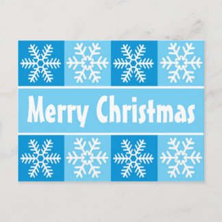 Christmas snowflakes Blue Holiday Postcard