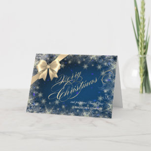 Christmas Snowflakes,Bow,Corporate Greeting Holiday Card