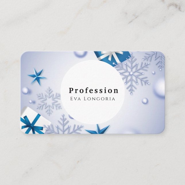Christmas Snowflakes Business Card (Front)