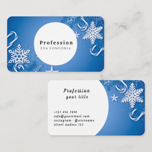 Christmas Snowflakes Business Card (Front/Back)