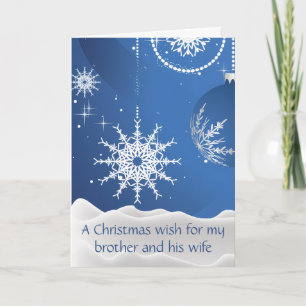 Christmas Snowflakes Card for Brother & Wife