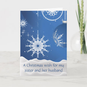 Christmas Snowflakes Card for Sister & Husband