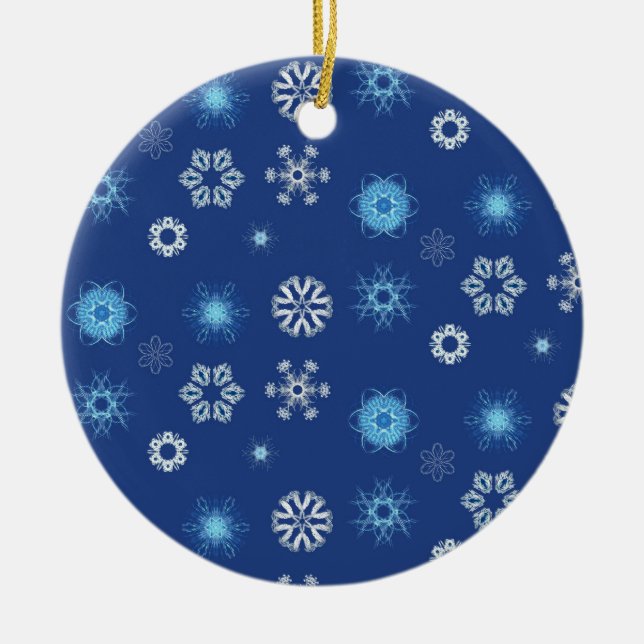 Christmas snowflakes ceramic tree decoration (Front)