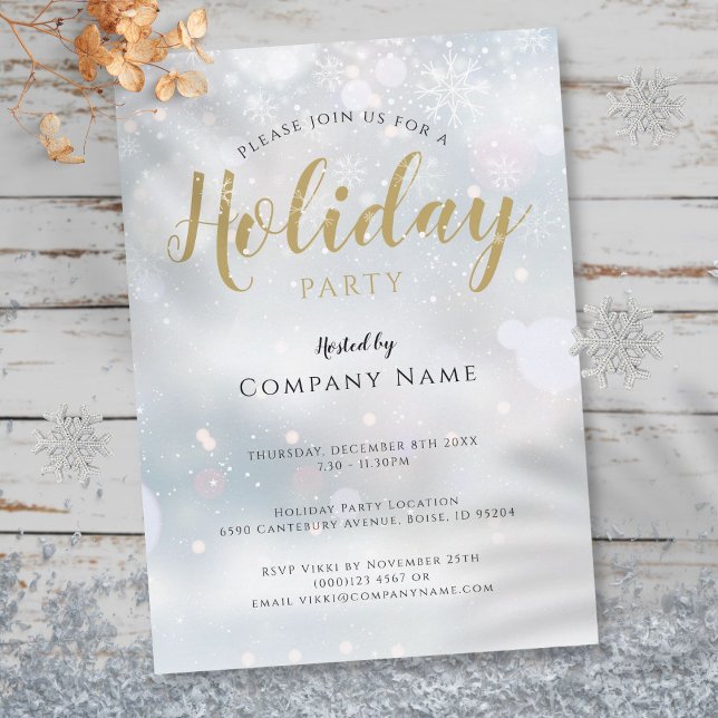 Christmas Snowflakes Corporate Holiday Party Invitation (Christmas Snowflakes Corporate Holiday Party Invitation)