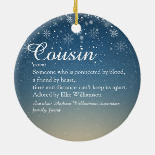 Christmas Snowflakes Cousin Definition Script  Ceramic Tree Decoration