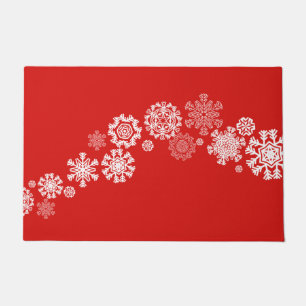 Christmas Snowflakes Door Mat