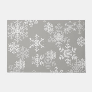 Christmas Snowflakes Doormat-Grey Doormat