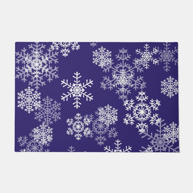 Christmas Snowflakes Doormat-Purple Doormat (Front)