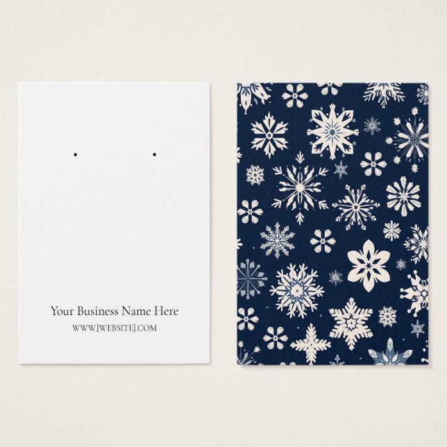 Christmas Snowflakes Earring Display Card (Front & Back)