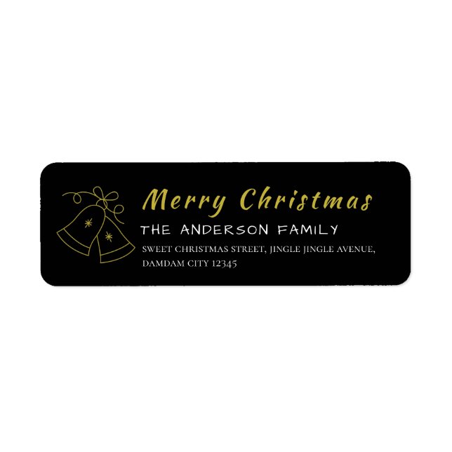 Christmas Snowflakes Elegant Simple Return Address (Front)