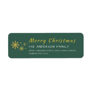 Christmas Snowflakes Elegant Simple Return Address