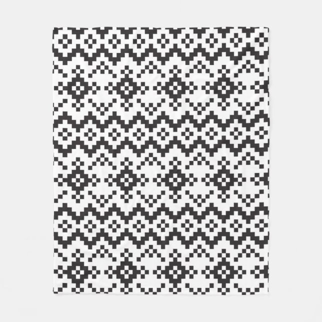 Christmas Snowflakes Fair Isle Seamless Patternart Fleece Blanket (Front)