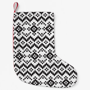 Christmas Snowflakes Fair Isle Seamless Patternart Small Christmas Stocking