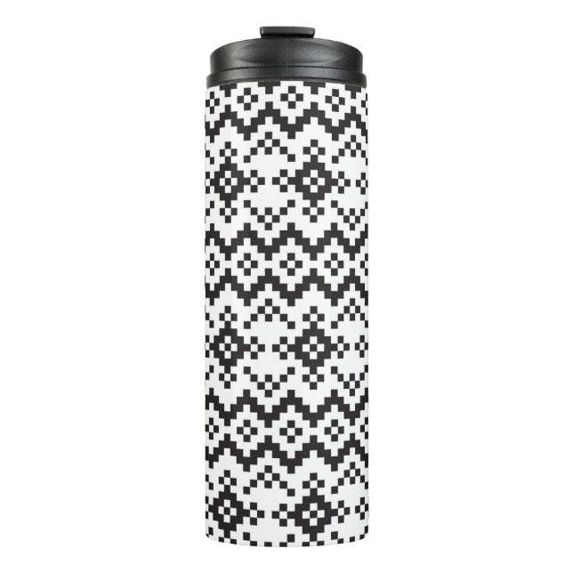 Christmas Snowflakes Fair Isle Seamless Patternart Thermal Tumbler (Front)