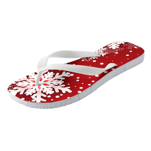 Christmas Snowflakes Flip Flops (Thong style, easy slip-on design!)