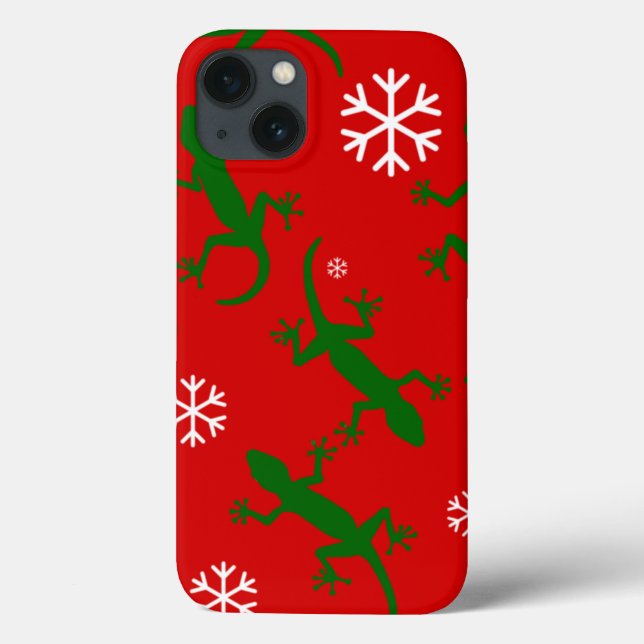 christmas snowflakes geckos Case-Mate iPhone case (Back)