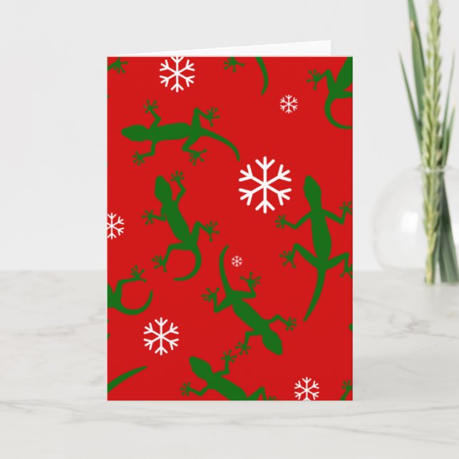 christmas snowflakes geckos invitation (Front)