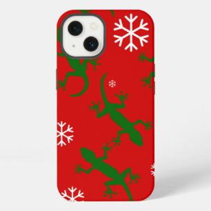 christmas snowflakes geckos iPhone 13 case