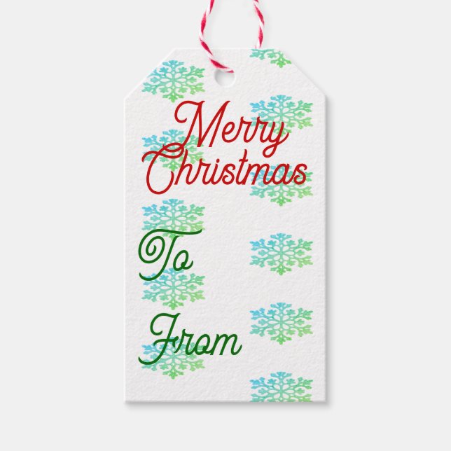 Christmas Snowflakes Gift Tag (Front)