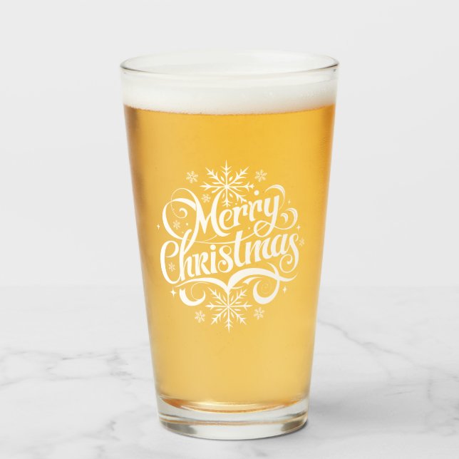 Christmas Snowflakes Glass (Front Filled)