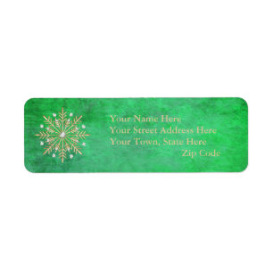 Christmas Snowflakes Green & Gold