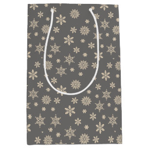 Christmas snowflakes grey and white Gift Bag
