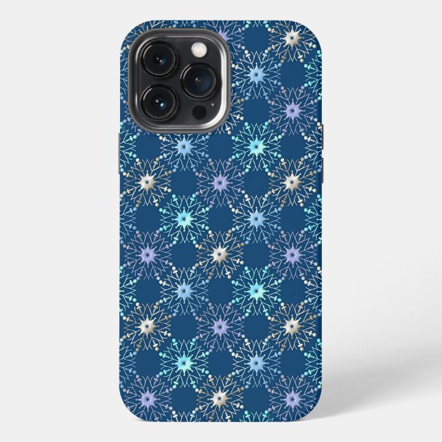 Christmas Snowflakes holiday pattern iPhone Case (Back)