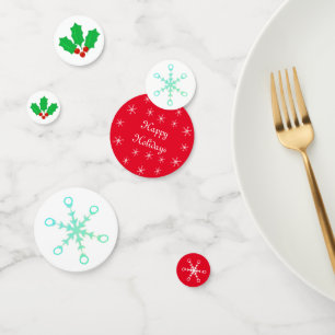 Christmas snowflakes & holly berry Table Confetti