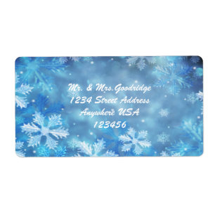 Christmas snowflakes Label