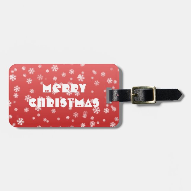 Christmas Snowflakes Luggage Tag (Front Horizontal)
