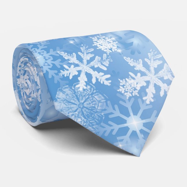 Christmas Snowflakes Men's Tie (Rolled)